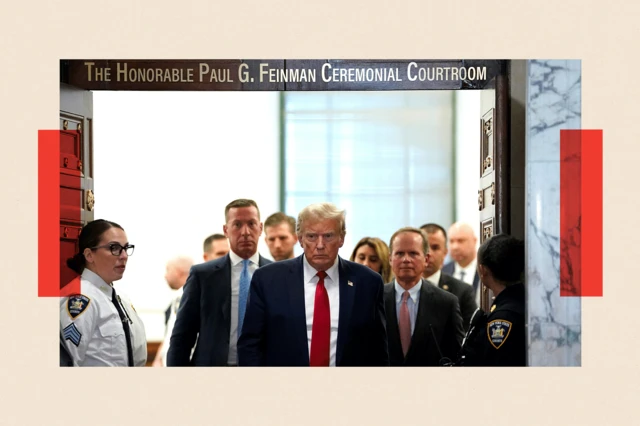 Donald Trump se marcha durante un receso en el juicio por fraude civil contra la Organización Trump, en la Corte Suprema del stado de Nueva York en la ciudad de Nueva York el 7 de diciembre de 2023.
