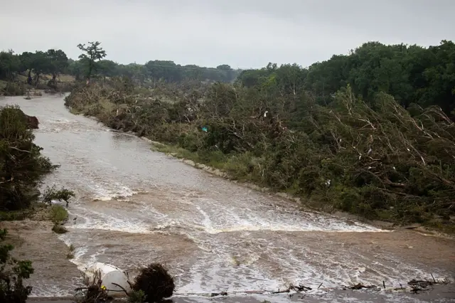 El río Guadalupe crecido.