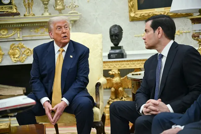 Donald Trump y su secretario de Estado, Marco Rubio.