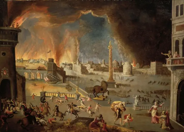 Cuadro de Jean Maublanc (1582-1628), El saqueo de Troya.