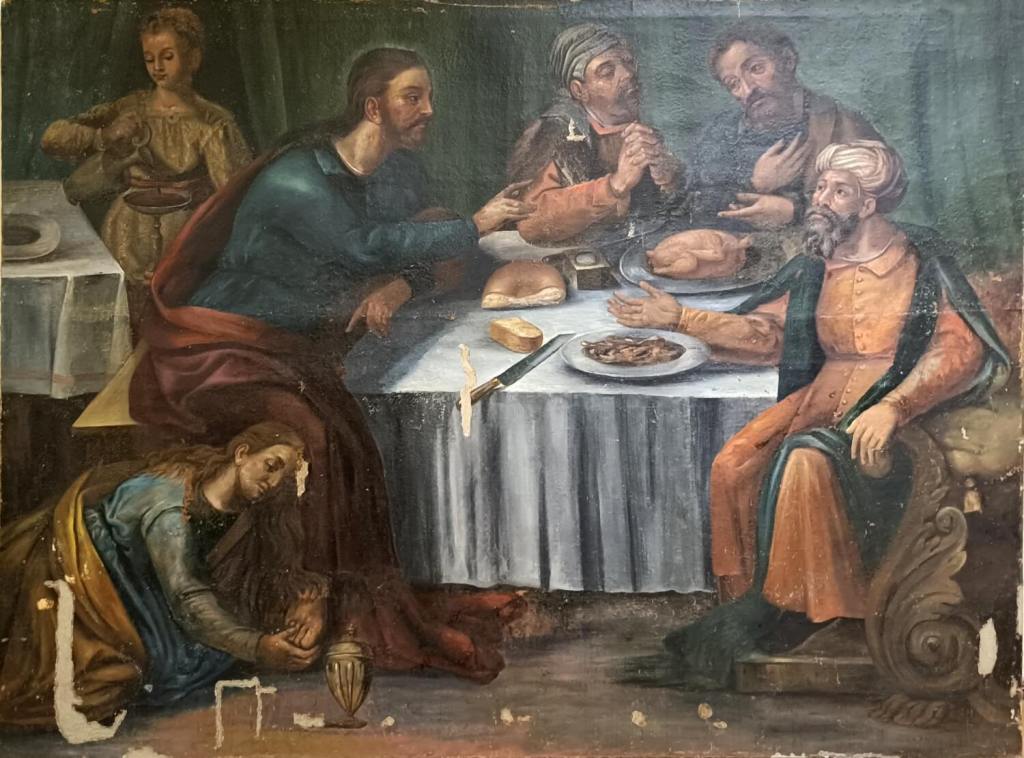 Cuadro antes de restaurar.