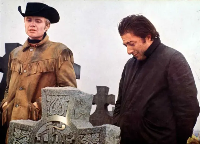 Jon Voight y Dustin Hoffman en la grabación de 