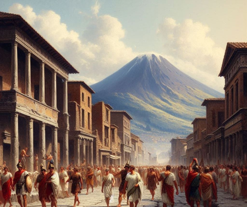 Recreación ficticia de la ciudad de Pompeya