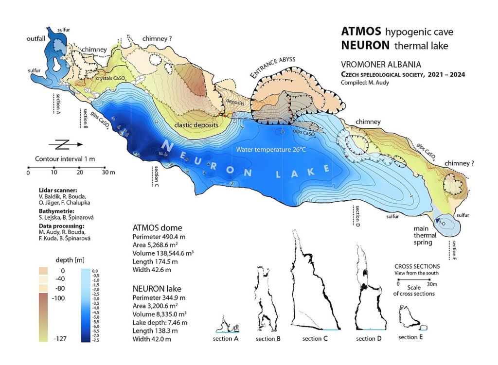 Mapa y características del lago Neuron