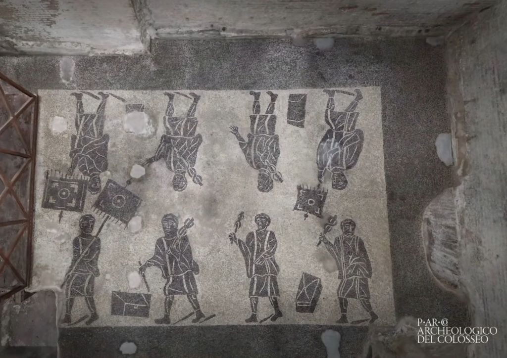 Mosaico en blanco y negro de la Sala degli Araldi, Coliseo