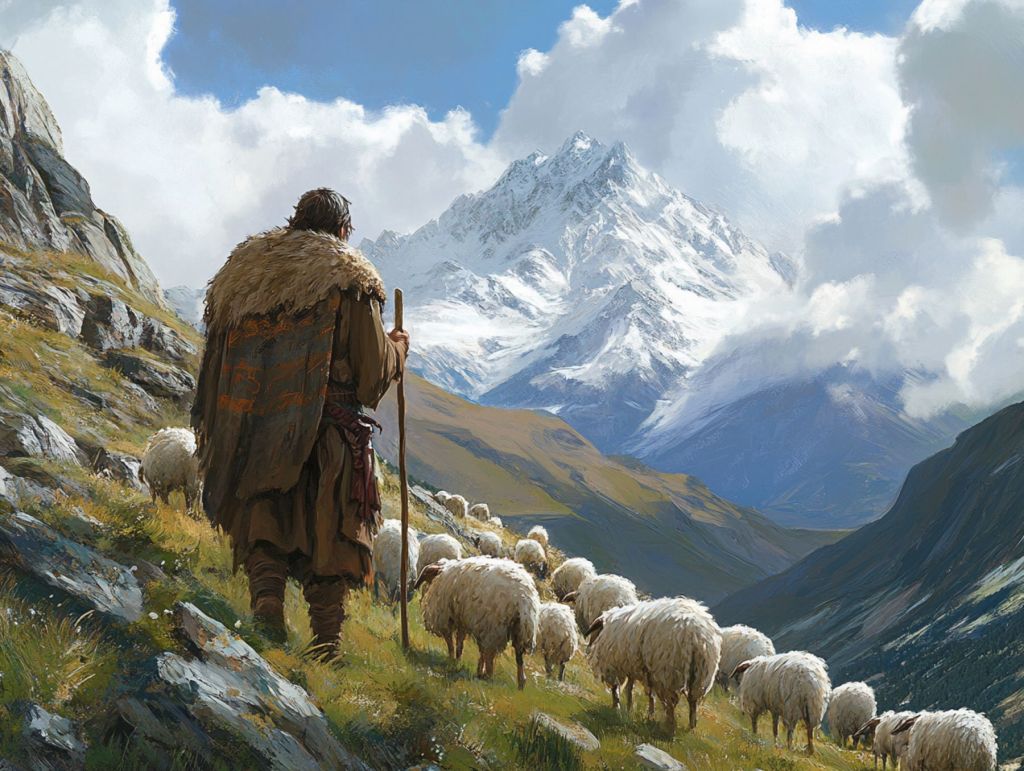 Pastor de ovejas en los Pirineos