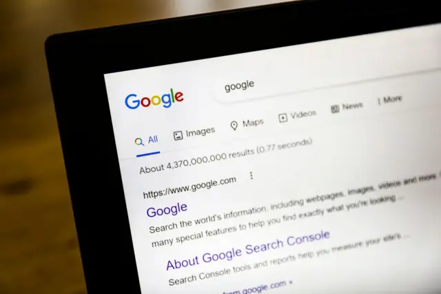 Una página con resultados en Google