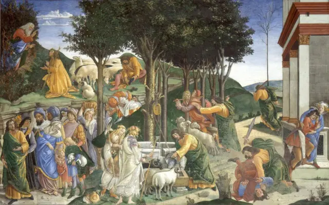 Escenas de la vida de Moisés de Sandro Boticcelli