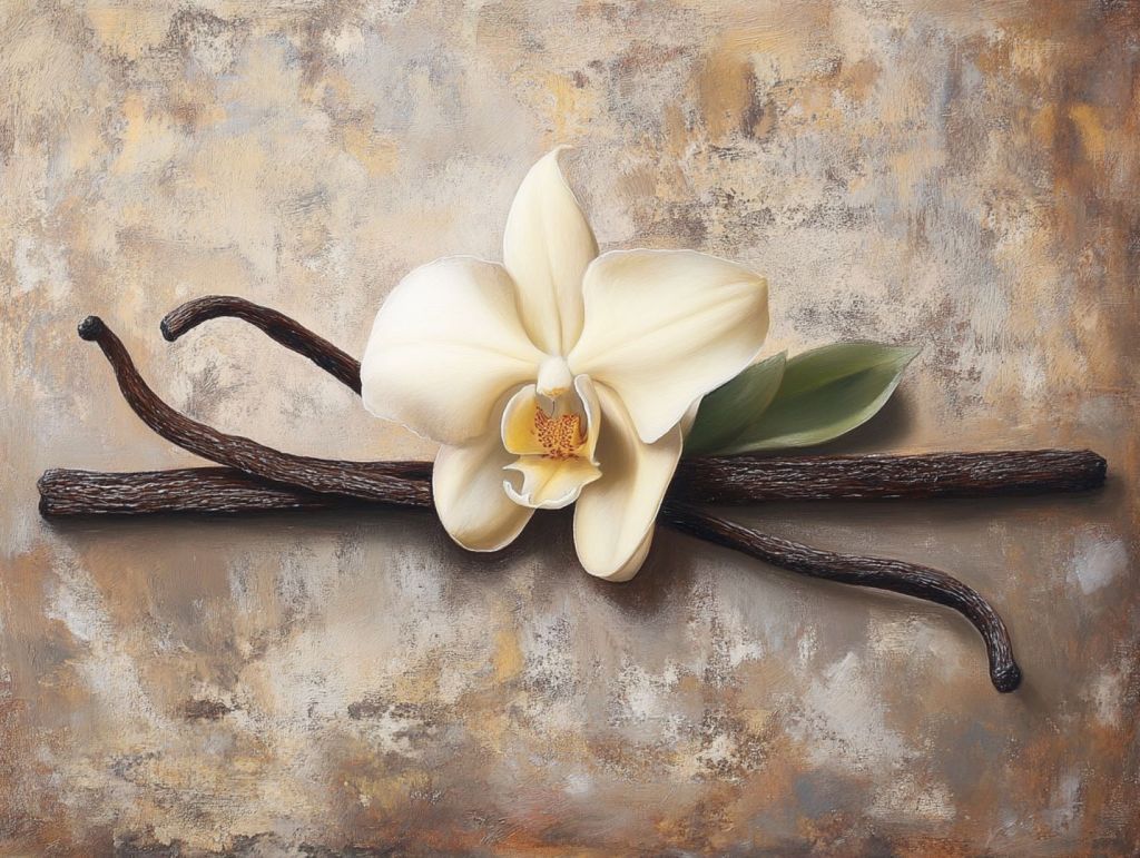 Flor y vaina de vainilla