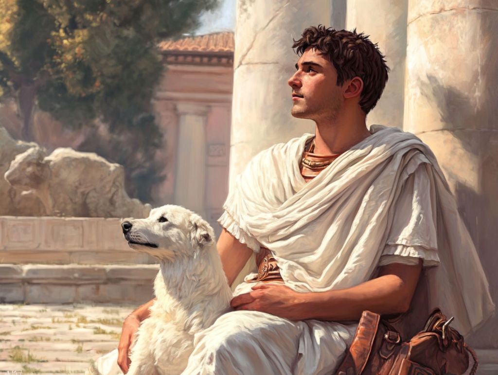 Romano con su perro