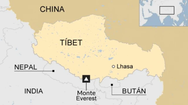 Mapa del Tíbet