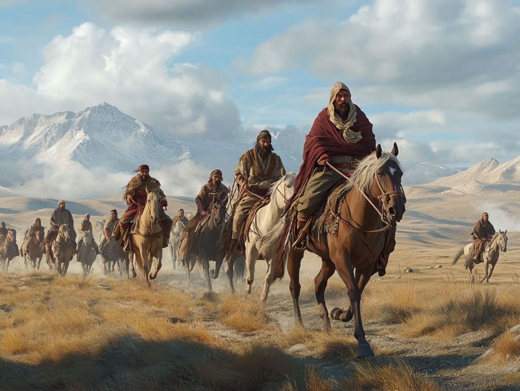 Tribu nómada a caballo
