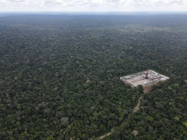 Vista aérea del Bloque 43 en el Parque Nacional Yasuní. 