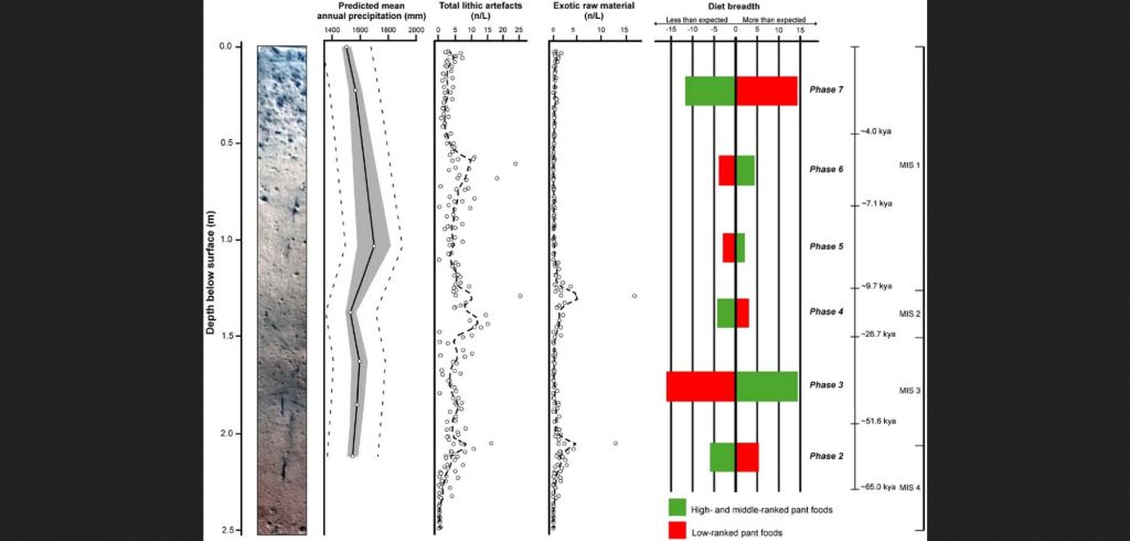 Cambios en la dieta en Madjedbebe