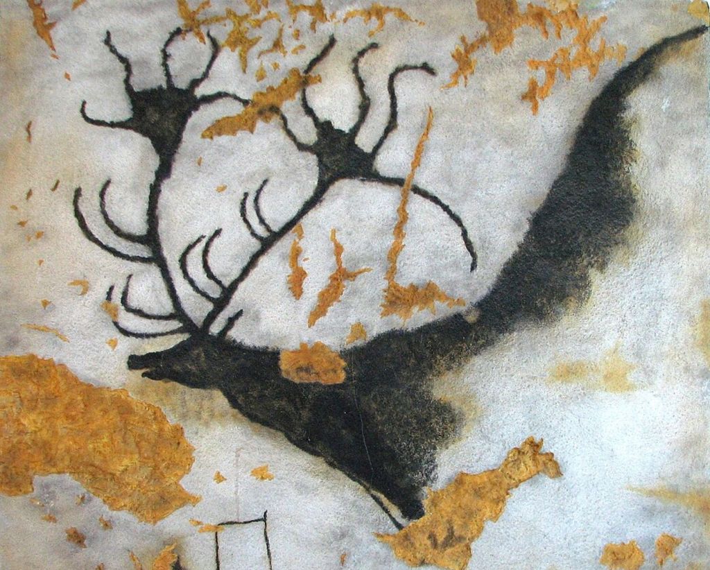 Ejemplar de megaloceros enla cueva de Lascaux 