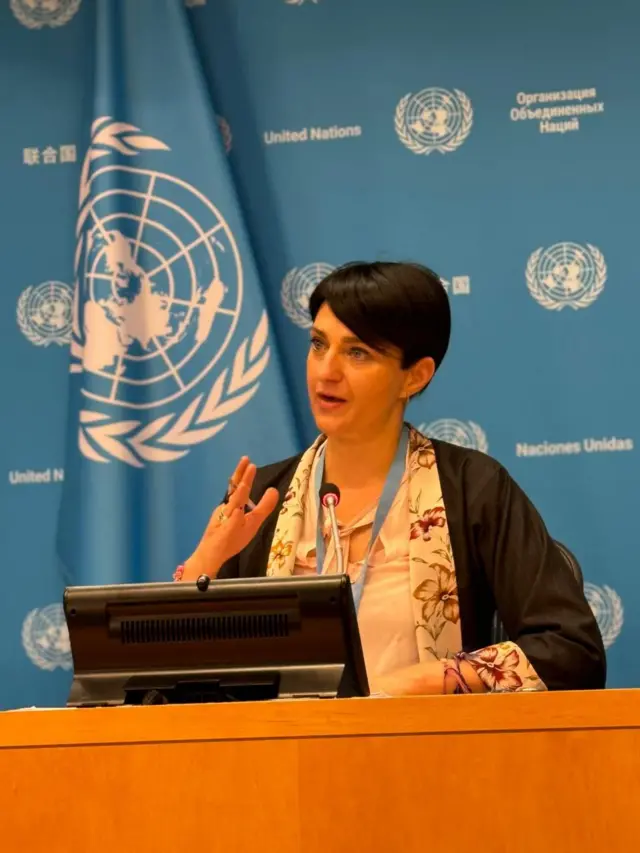 Citroni, presidenta del Grupo de Trabajo sobre Detenciones Forzadas de la ONU en una rueda de prensa.