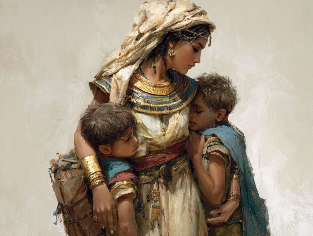 Madre con hijos
