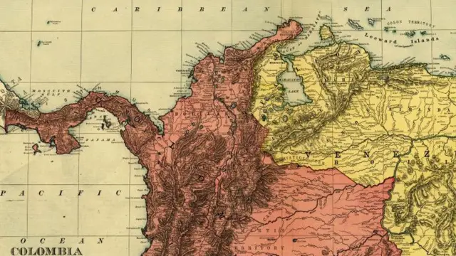 Mapa que muestra a Panamá como parte de Colombia