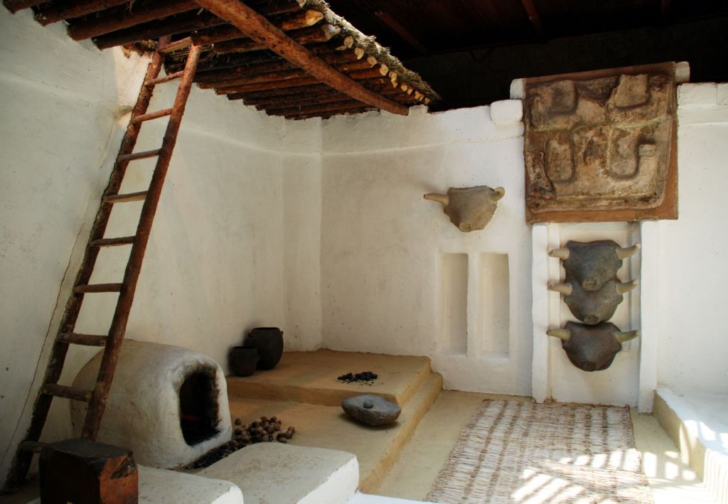 Reproducción de una vivienda de Çatalhöyük