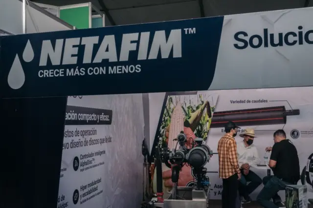El stand de Netafim durante la Expo Agro Sinaloa en Culiacán, Sinaloa, México, el miércoles 16 de marzo de 2022.