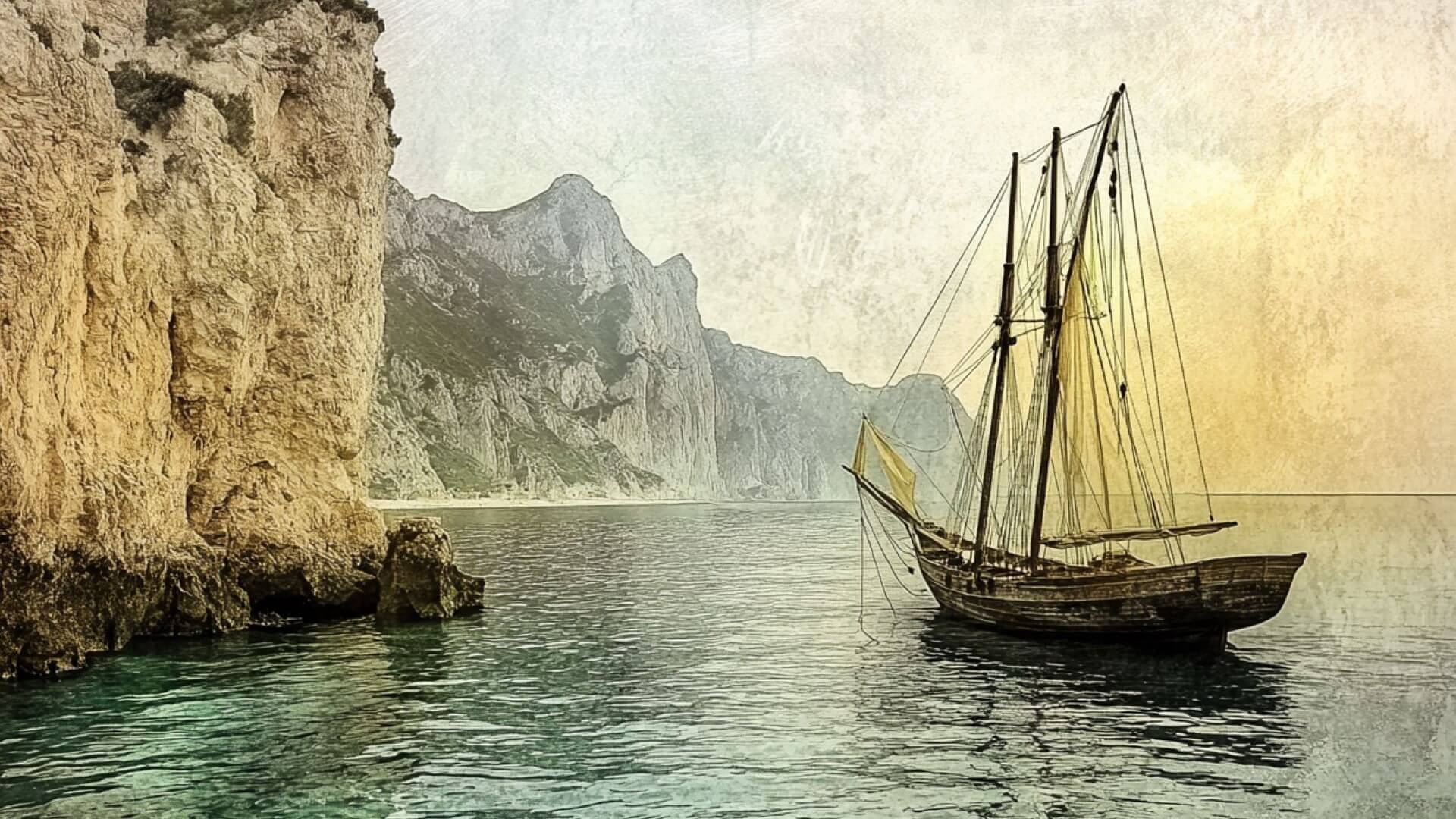 Velero en el mar