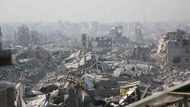 Vista aérea de la destrucción en Jabalia, en el norte de Gaza
