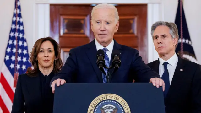 Kamala Harris, Joe Biden y Anthony Blinken