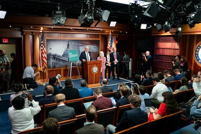 Chuck Schumer en el Capitolio, en Washington, el 30 de septiembre.
