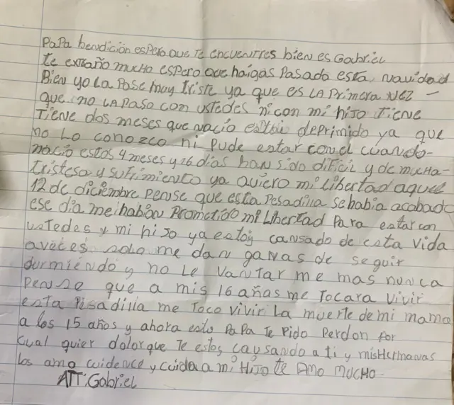 Carta de Ángel Gabriel González a su padre.