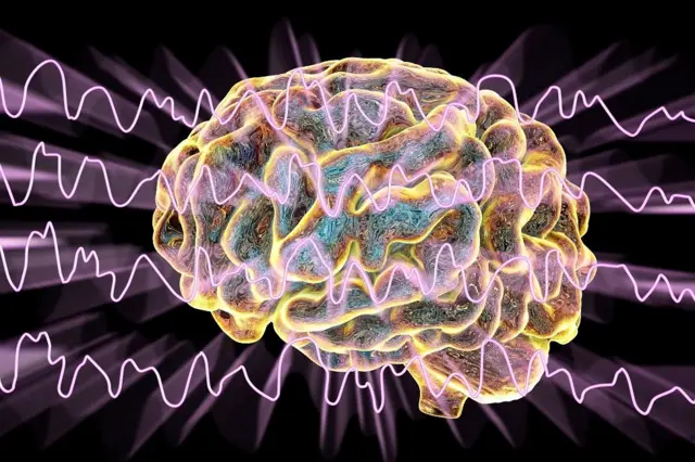 Ilustración de ondas en un cerebro mientras se duerme