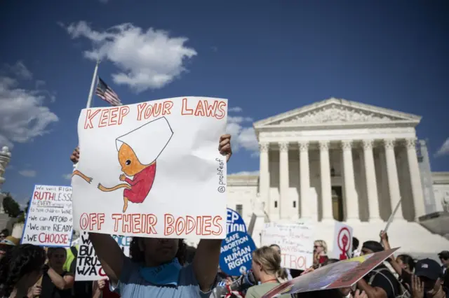 Una manifestación a favor del aborto ante la Corte Suprema