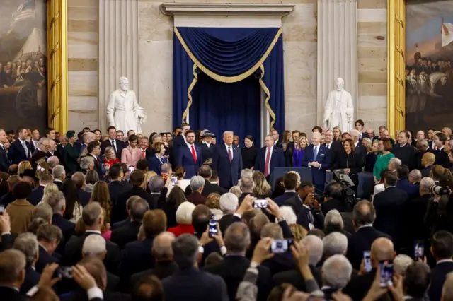 Donald Trump en la toma de posesión como presidente de Estados Unidos el 20 de enero de 2025 en la rotonda del Capitolio, en Washington.