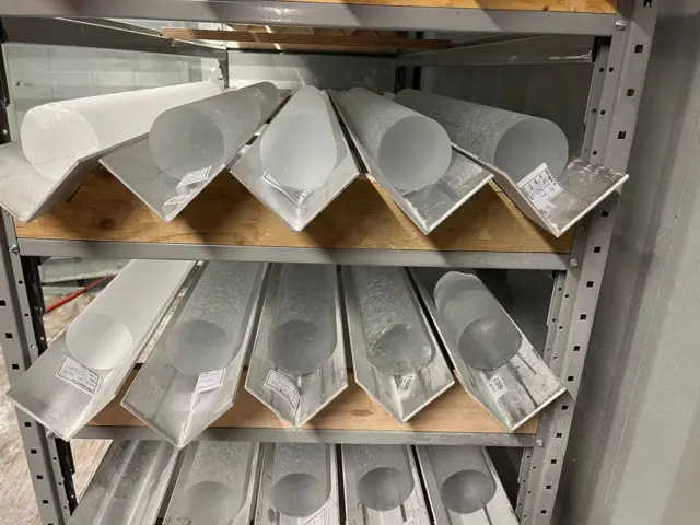 las muestras de hielo