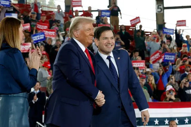 Trump y Rubio en la campaña. 