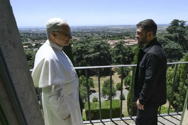 El papa León XIV y el presidente ucraniano