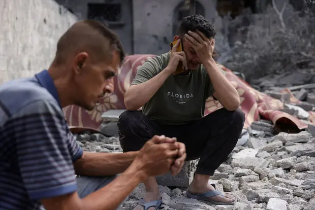 Palestinos en Gaza