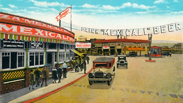 Tijuana, Mexico, en los años 20. Ilustración.