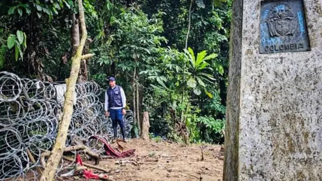 Alambrada en la frontera con Colombia.