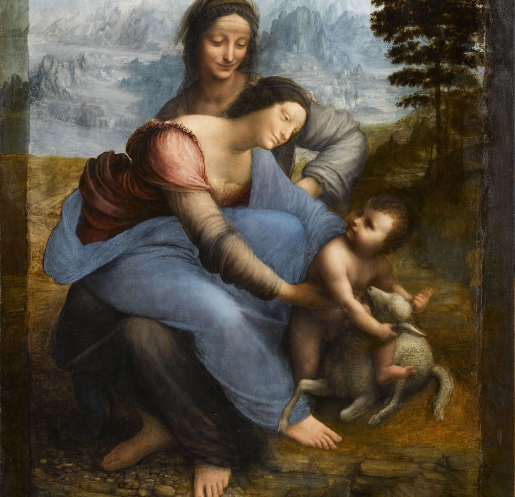 Santa Ana, la Virgen y el niño en un cuadro de Leonardo da Vinci