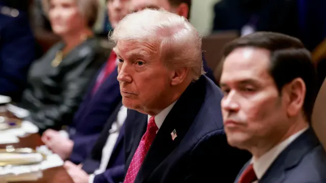 El presidente de Estados Unidos, Donald Trump, y el secretario de Estado de Estados Unidos, Marco Rubio.