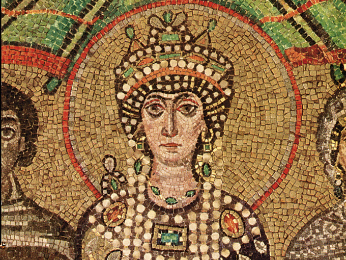 Teodora en un mosaico de San Vital (Rávena, Italia)