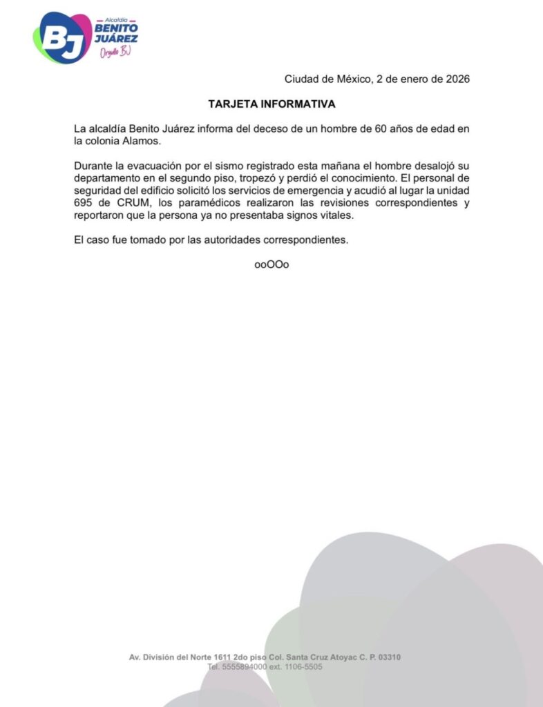 Muerto por sismo en CDMX