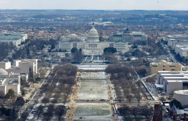 Explanada Nacional durante la posesión de Donald Trump