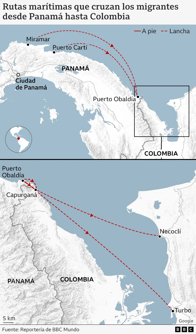 Mapa de las rutas del flujo inverso