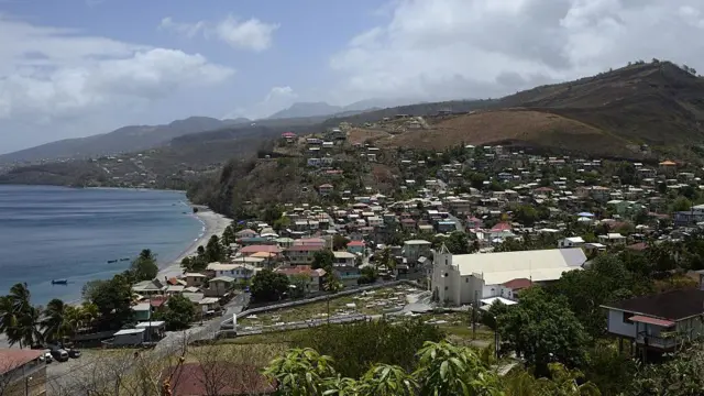 Imagen aérea de Dominica. 