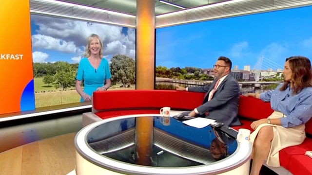 Carol Kirkwood en un programa de la BBC  