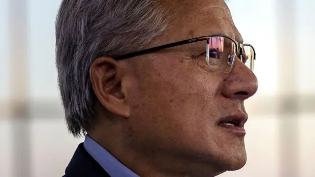 El jefe de Nvidia, Jensen Huang, en perfil lateral