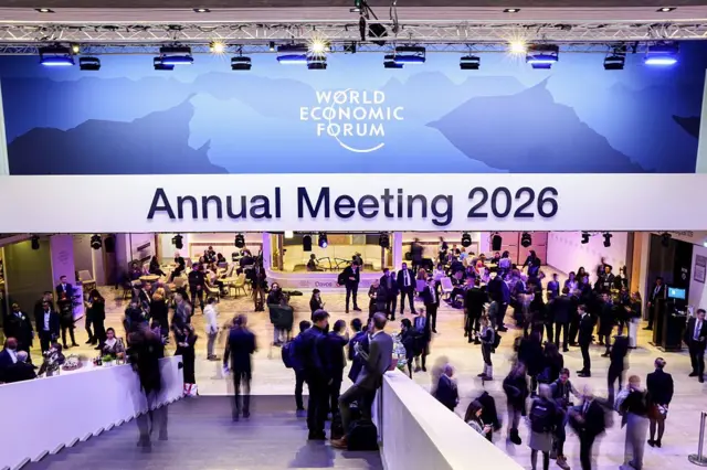 Un pasillo del Foro Económico Mundial de Davos