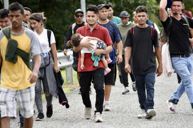 Migrantes venezolanos en México.