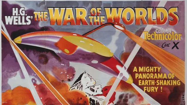 Imagen promocional en varios colores del cartel original de la película. 